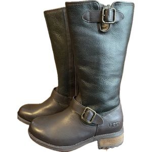 UGG Australia CHANCERY Bomber Stout Brown Leather Boots